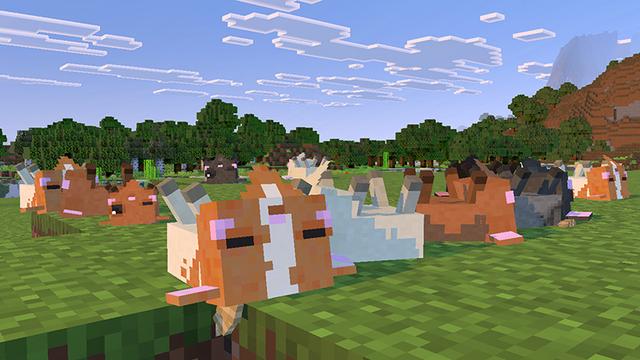 Screenshot of the Minecraft Bedrock Marketplace product Fainting Goats Add-On created by Cleverlike.