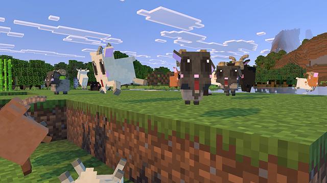 Screenshot of the Minecraft Bedrock Marketplace product Fainting Goats Add-On created by Cleverlike.