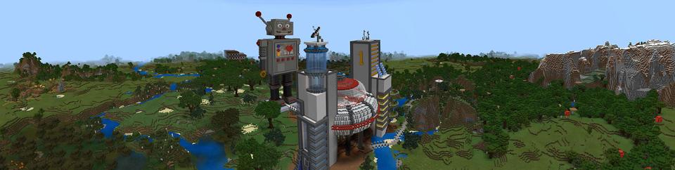 Panorama of the Minecraft Bedrock Marketplace product Math Robot created by Cleverlike.