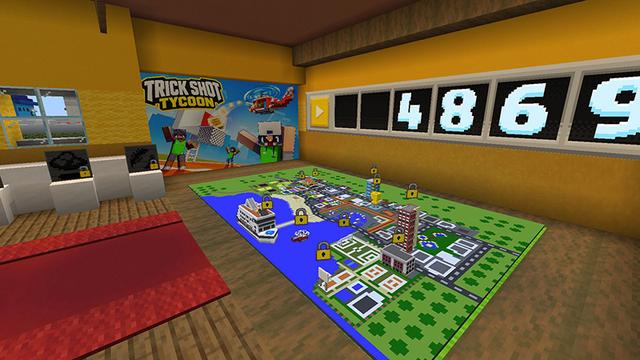 Screenshot of the Minecraft Bedrock Marketplace product Trick Shot Tycoon created by Cleverlike.