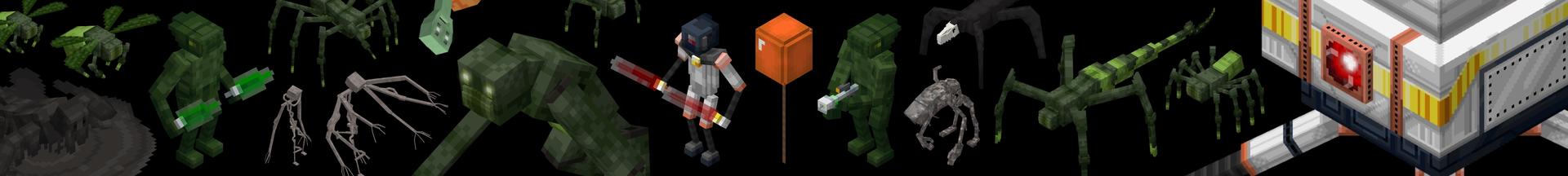 Panorama of the Minecraft Bedrock Marketplace product Alien Apocalypse Add-On created by CompyCraft.