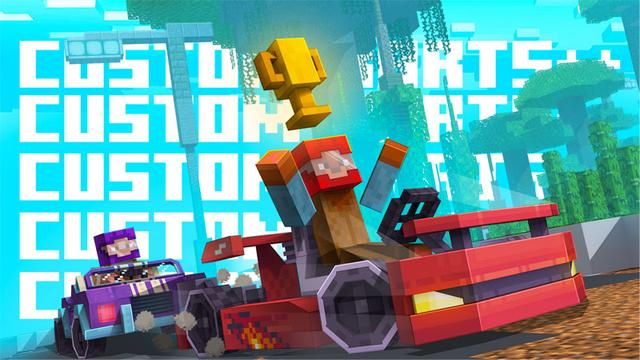 Thumbnail of the Minecraft Bedrock Marketplace product CUSTOM KARTS++ created by CompyCraft.