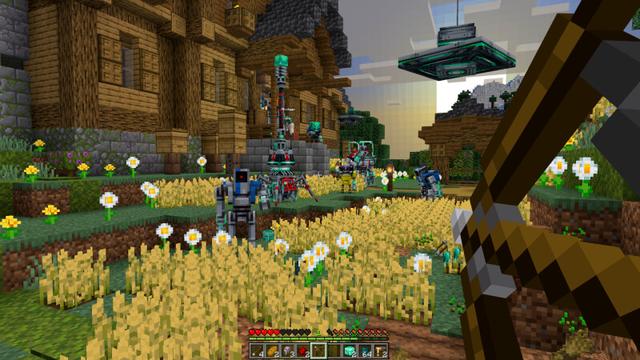 Screenshot of the Minecraft Bedrock Marketplace product Alien Invasion Add-On created by CrackedCubes.