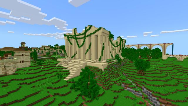 Screenshot of the Minecraft Bedrock Marketplace product Ancient Town created by CrackedCubes.