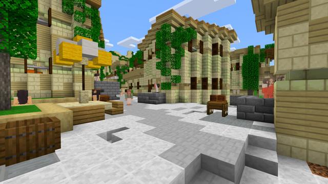 Screenshot of the Minecraft Bedrock Marketplace product Ancient Town created by CrackedCubes.