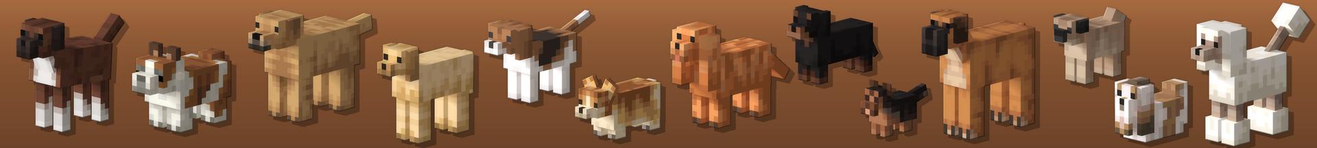 Panorama of the Minecraft Bedrock Marketplace product Basic Dogs Add-On created by CrackedCubes.