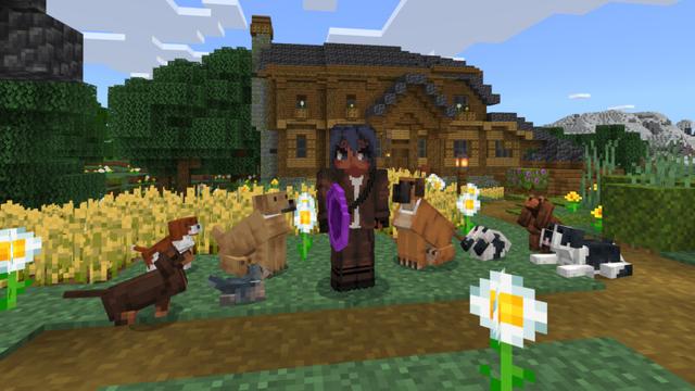 Screenshot of the Minecraft Bedrock Marketplace product Basic Dogs Add-On created by CrackedCubes.