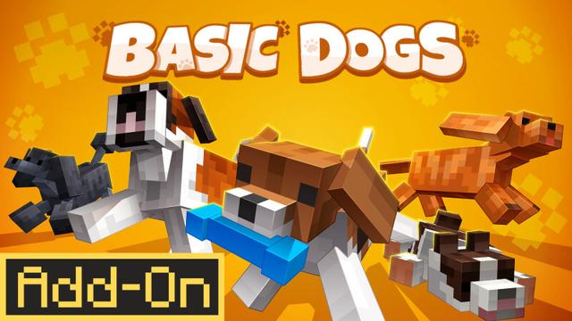 Thumbnail of the Minecraft Bedrock Marketplace product Basic Dogs Add-On created by CrackedCubes.