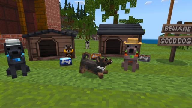 Screenshot of the Minecraft Bedrock Marketplace product Better Dogs 2 created by CrackedCubes.