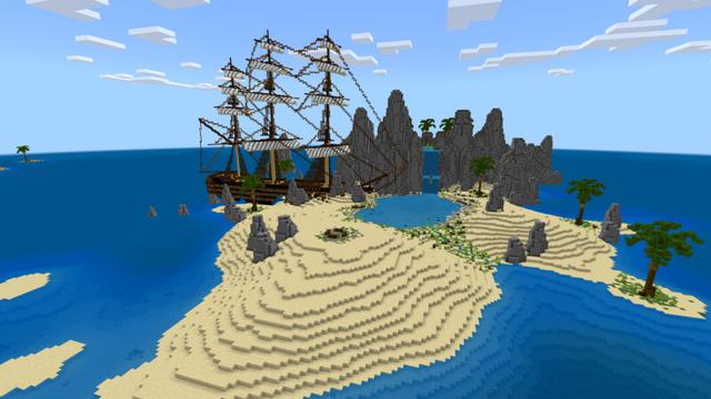 Screenshot of the Minecraft Bedrock Marketplace product Boat Wreck 2 created by CrackedCubes.