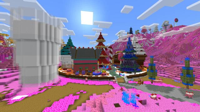 Screenshot of the Minecraft Bedrock Marketplace product Candy Castle Survival 2 created by CrackedCubes.