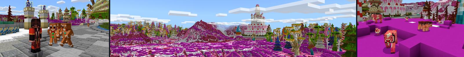 Panorama of the Minecraft Bedrock Marketplace product Candy Castle Survival created by CrackedCubes.