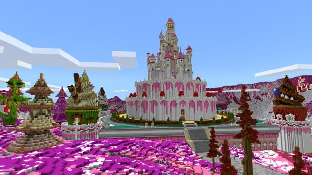 Screenshot of the Minecraft Bedrock Marketplace product Candy Castle Survival created by CrackedCubes.