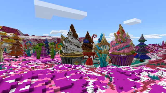 Screenshot of the Minecraft Bedrock Marketplace product Candy Castle Survival created by CrackedCubes.