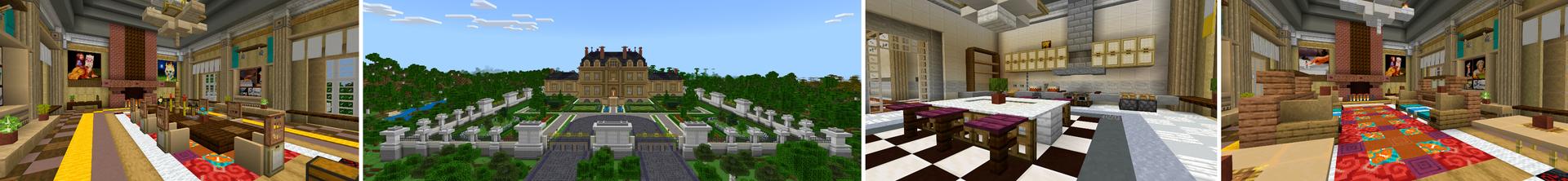 Panorama of the Minecraft Bedrock Marketplace product Chateau Mansion created by CrackedCubes.