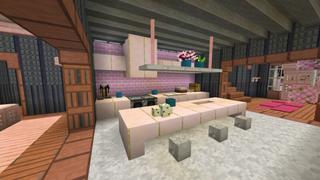 Screenshot of the Minecraft Bedrock Marketplace product Cherry Blossom Suburban Home created by CrackedCubes.