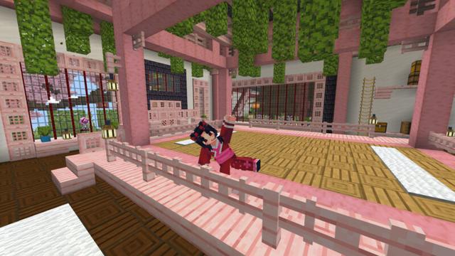 Screenshot of the Minecraft Bedrock Marketplace product Cherry Bonsai Treehouse created by CrackedCubes.