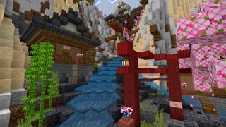 Screenshot of the Minecraft Bedrock Marketplace product Cherry Mountain Temple created by CrackedCubes.