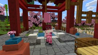 Screenshot of the Minecraft Bedrock Marketplace product Cherry Mountain Temple created by CrackedCubes.