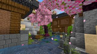 Screenshot of the Minecraft Bedrock Marketplace product Cherry Mountain Temple created by CrackedCubes.