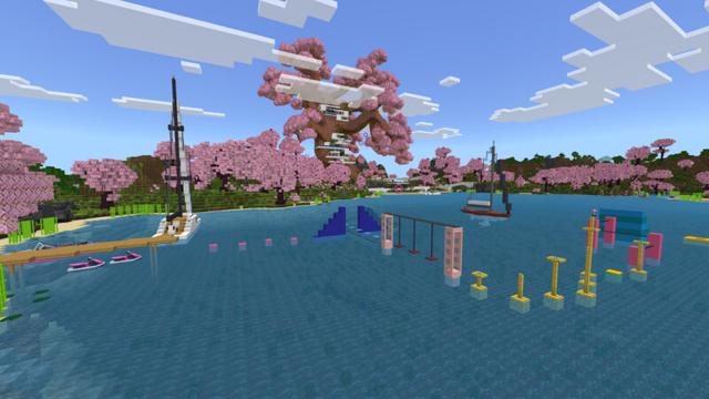Screenshot of the Minecraft Bedrock Marketplace product Cherry Tree Mega Mansion created by CrackedCubes.