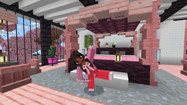 Screenshot of the Minecraft Bedrock Marketplace product Cherry Tree Mega Mansion created by CrackedCubes.