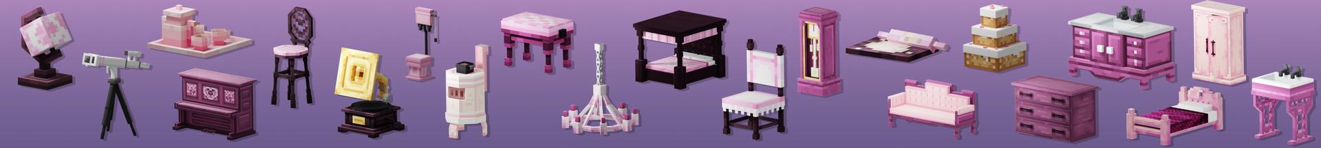 Panorama of the Minecraft Bedrock Marketplace product Cute Home Cherry Mansion created by CrackedCubes.