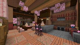 Screenshot of the Minecraft Bedrock Marketplace product Cute Home Cherry Mansion created by CrackedCubes.