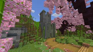 Screenshot of the Minecraft Bedrock Marketplace product Cute Home Cherry Mansion created by CrackedCubes.