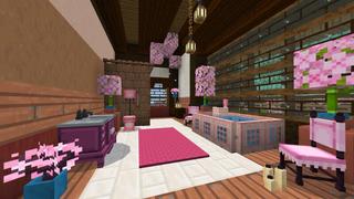 Screenshot of the Minecraft Bedrock Marketplace product Cute Home Cherry Mansion created by CrackedCubes.