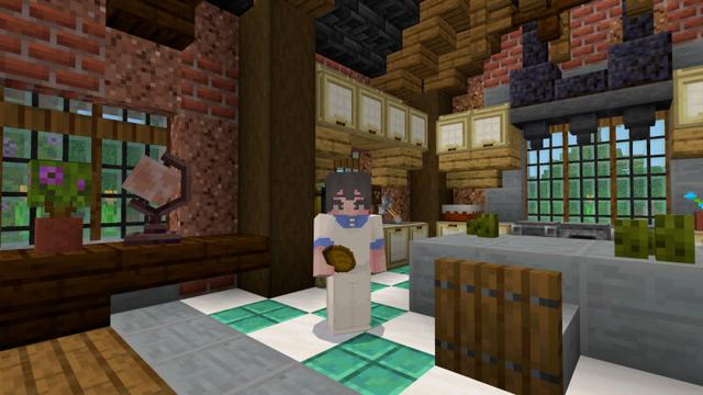 Screenshot of the Minecraft Bedrock Marketplace product Cute Home Farmhouse created by CrackedCubes.
