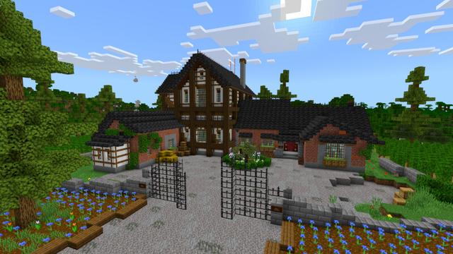 Screenshot of the Minecraft Bedrock Marketplace product Cute Home Farmhouse created by CrackedCubes.