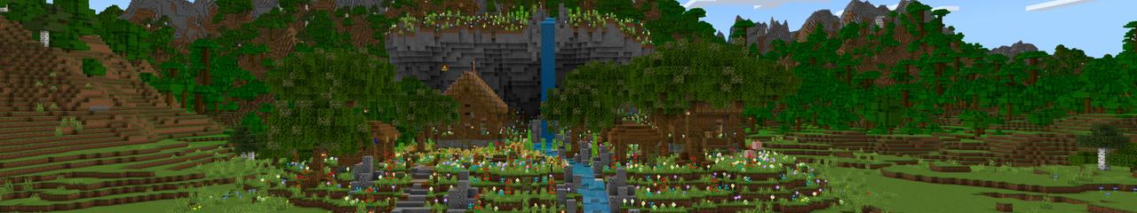 Panorama of the Minecraft Bedrock Marketplace product Cute Home Hamlet created by CrackedCubes.