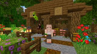 Screenshot of the Minecraft Bedrock Marketplace product Cute Home Hamlet created by CrackedCubes.