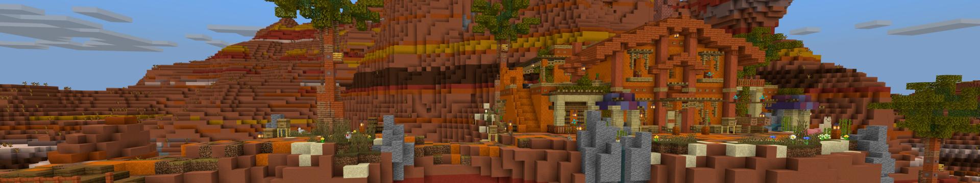 Panorama of the Minecraft Bedrock Marketplace product Cute Home Mesa created by CrackedCubes.