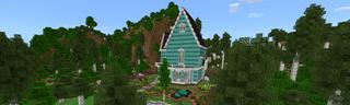 Panorama of the Minecraft Bedrock Marketplace product Cute Home Suburb created by CrackedCubes.