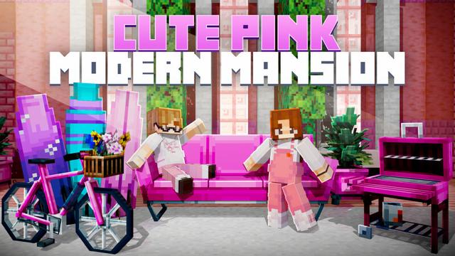 Thumbnail of the Minecraft Bedrock Marketplace product Cute Pink Modern Mansion created by CrackedCubes.