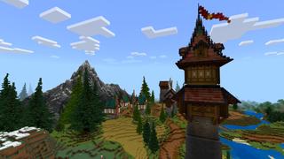 Screenshot of the Minecraft Bedrock Marketplace product Cute Village Alpine created by CrackedCubes.