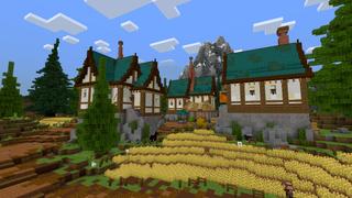 Screenshot of the Minecraft Bedrock Marketplace product Cute Village Alpine created by CrackedCubes.