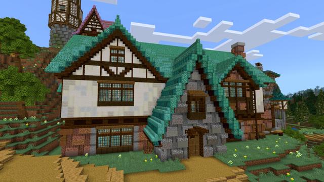 Screenshot of the Minecraft Bedrock Marketplace product Cute Village Medieval created by CrackedCubes.
