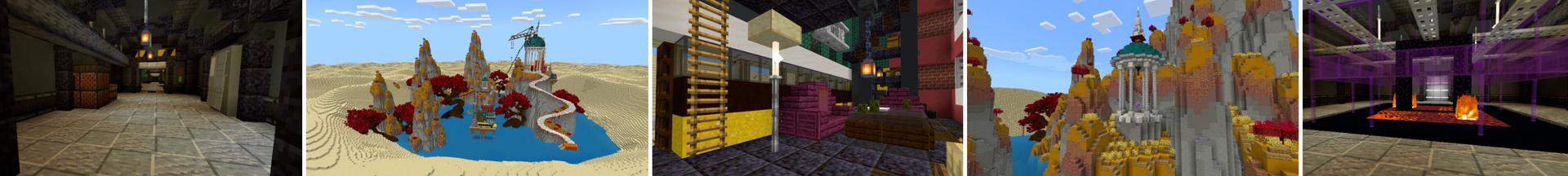 Panorama of the Minecraft Bedrock Marketplace product Desert Apocalypse created by CrackedCubes.