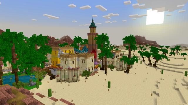 Screenshot of the Minecraft Bedrock Marketplace product Desert Oasis created by CrackedCubes.