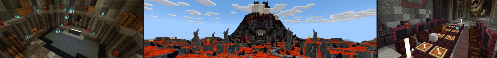 Panorama of the Minecraft Bedrock Marketplace product Devil's Castle created by CrackedCubes.