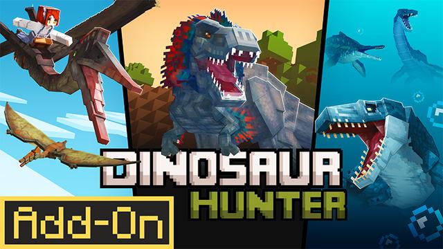 Thumbnail of the Minecraft Bedrock Marketplace product Add-Ons chasseur de dinosaures created by CrackedCubes.
