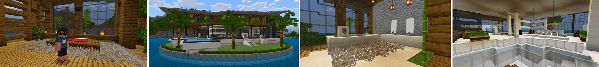 Panorama of the Minecraft Bedrock Marketplace product Floating Mansion created by CrackedCubes.