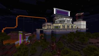 Screenshot of the Minecraft Bedrock Marketplace product Futuristic Neon Base created by CrackedCubes.