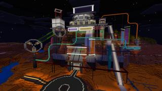 Screenshot of the Minecraft Bedrock Marketplace product Futuristic Neon Base created by CrackedCubes.