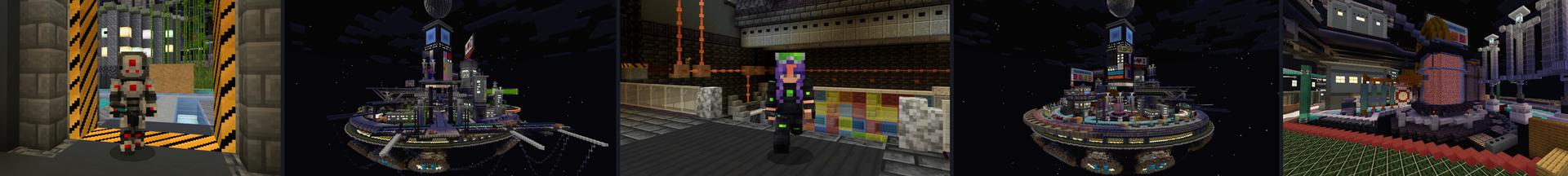 Panorama of the Minecraft Bedrock Marketplace product Galactic PVP Battlegrounds created by CrackedCubes.