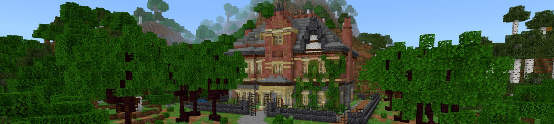 Panorama of the Minecraft Bedrock Marketplace product Granny's Mansion created by CrackedCubes.