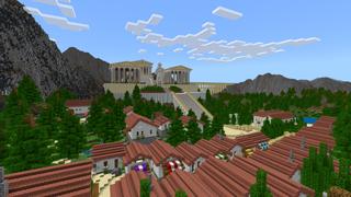 Screenshot of the Minecraft Bedrock Marketplace product Greek World created by CrackedCubes.